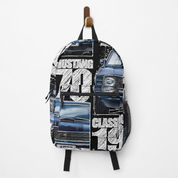Item preview, Classic Mustang 1970 Front View Acapulco Blue – Vintage Muscle Car Illustration (Dark Background) designed and sold by Petrolhead T-Shirts and Art.