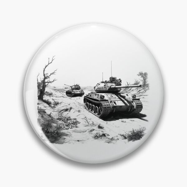 Item preview, Military Tank Convoy Illustration | Armored Warfare Art | Tactical Desert Battle Scene designed and sold by inkoutninja.