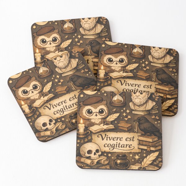 Item preview, Vivere est cogitare – Kawaii Dark Academia Owl designed and sold by Mauswohn.