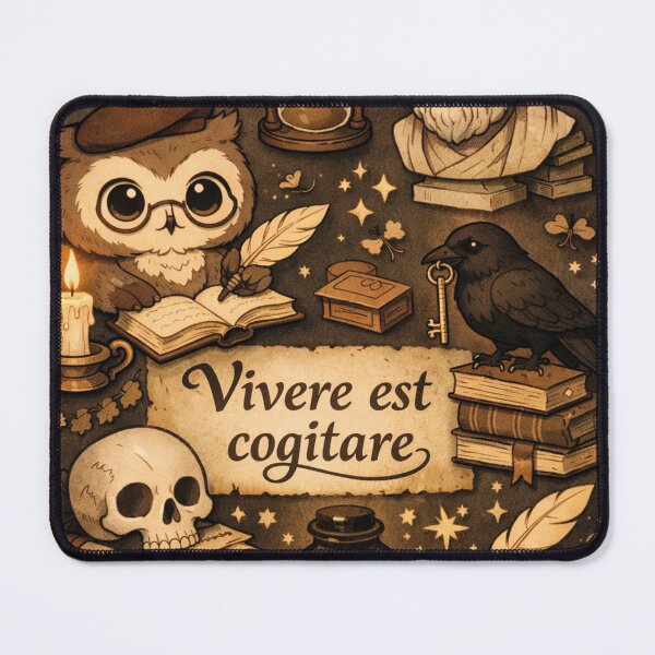 Item preview, Vivere est cogitare – Kawaii Dark Academia Owl designed and sold by Mauswohn.