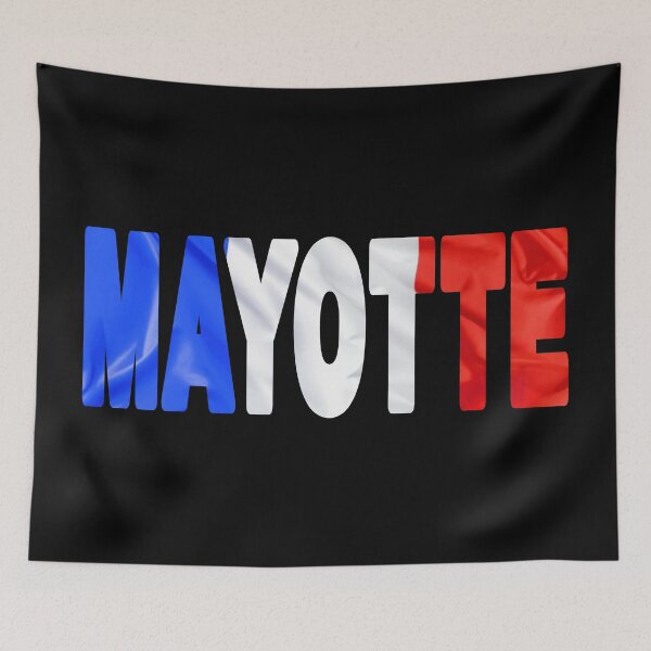 Item preview, MAYOTTE - Flag Flying in Wind cut to Letters Souvenir Sticker Shirt designed and sold by Adam Gormley.