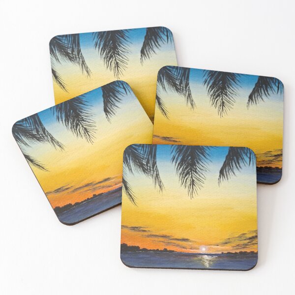 Item preview, Peaceful Sunset Painting  - Peaceful Ocean Art, Home Wall Decor designed and sold by CoriAlexiArt.