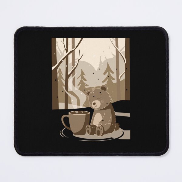 Item preview, Curled Cozy Bear with Cocoa – Hygge Winter Illustration designed and sold by Shop9999.