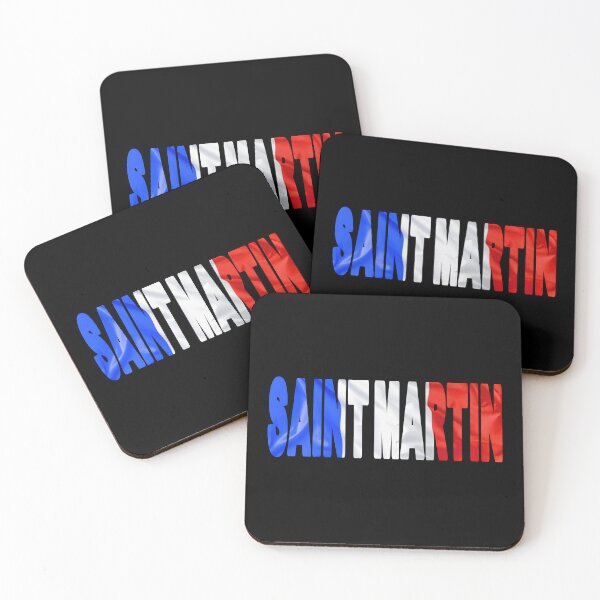 Item preview, SAINT MARTIN - Flag Flying in Wind cut to Letters Souvenir Sticker Shirt designed and sold by Adam Gormley.
