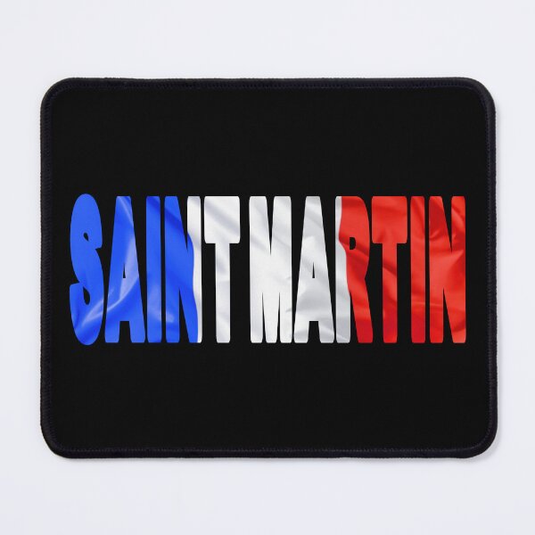 Item preview, SAINT MARTIN - Flag Flying in Wind cut to Letters Souvenir Sticker Shirt designed and sold by Adam Gormley.