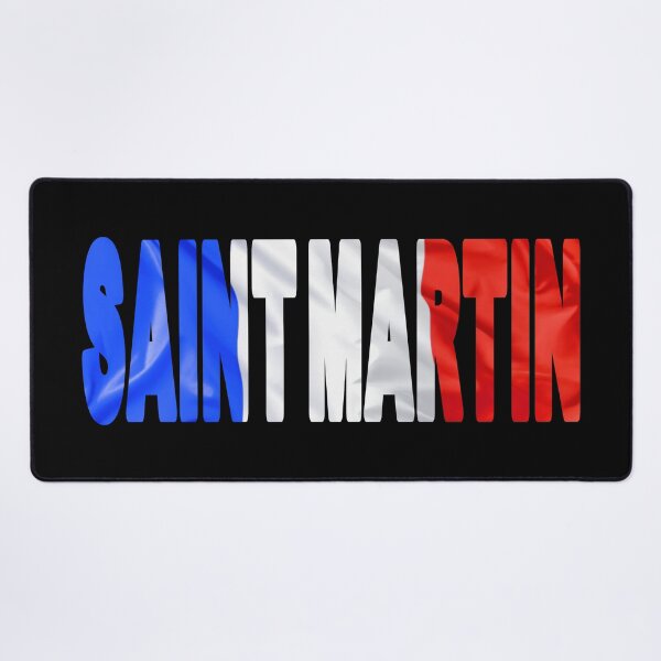 Item preview, SAINT MARTIN - Flag Flying in Wind cut to Letters Souvenir Sticker Shirt designed and sold by Adam Gormley.