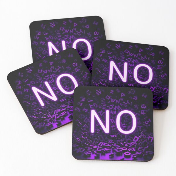 Item preview, Neon NO – Bold Purple Typography Art with Dark Abstract Letters designed and sold by PixelVibe782.