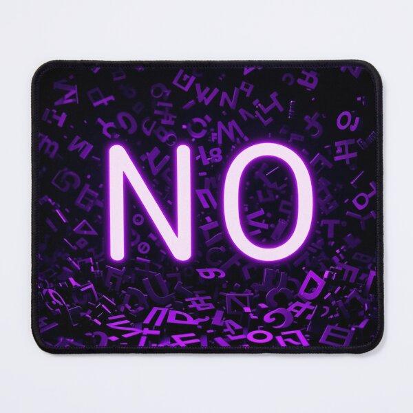 Item preview, Neon NO – Bold Purple Typography Art with Dark Abstract Letters designed and sold by PixelVibe782.