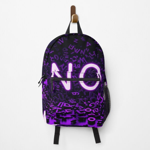 Item preview, Neon NO – Bold Purple Typography Art with Dark Abstract Letters designed and sold by PixelVibe782.