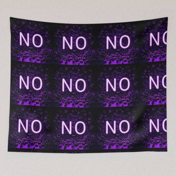 Item preview, Neon NO – Bold Purple Typography Art with Dark Abstract Letters designed and sold by PixelVibe782.
