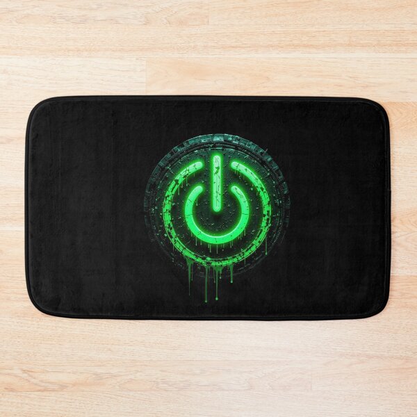 Item preview, Green Power – Dark Neon Energy Symbol with Grunge Texture designed and sold by PixelVibe782.