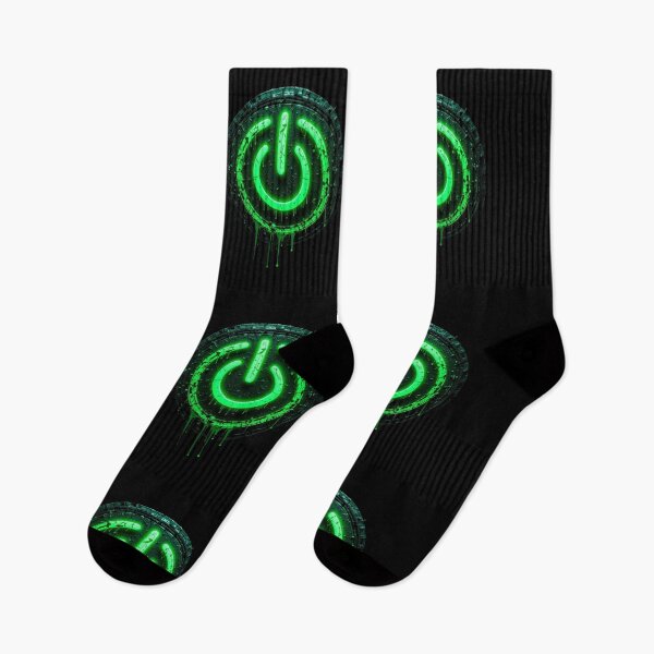 Item preview, Green Power – Dark Neon Energy Symbol with Grunge Texture designed and sold by PixelVibe782.