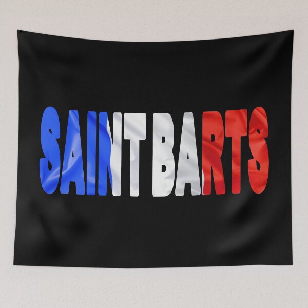 Item preview, SAINT BARTS - Flag Flying in Wind cut to Letters Souvenir Sticker Shirt designed and sold by Adam Gormley.
