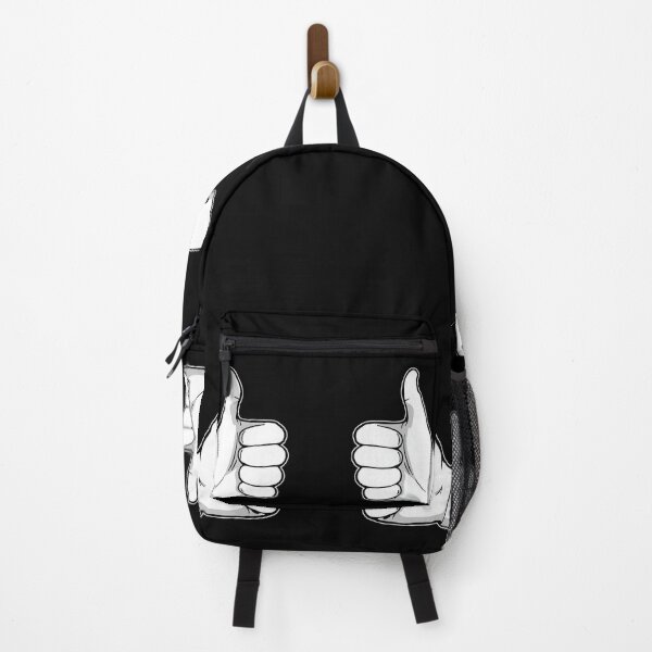 Item preview, Double Approval – Minimal Cartoon Thumbs Up on Black designed and sold by PixelVibe782.
