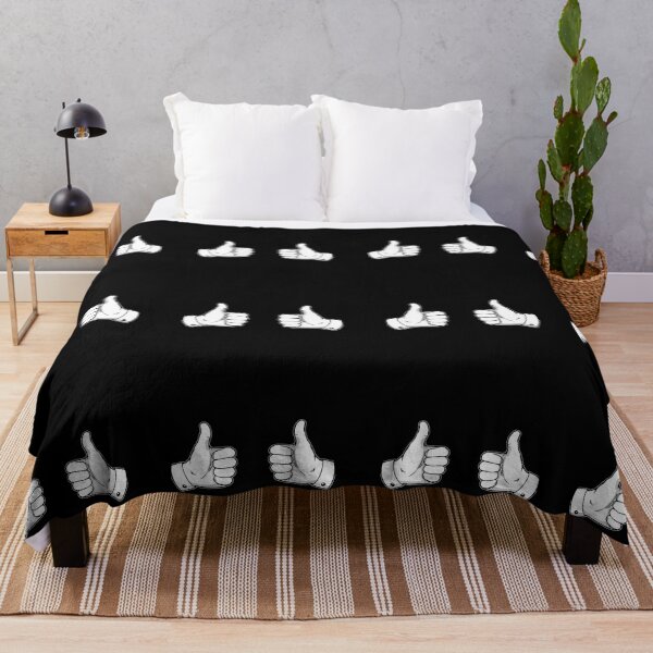 Item preview, Double Approval – Minimal Cartoon Thumbs Up on Black designed and sold by PixelVibe782.