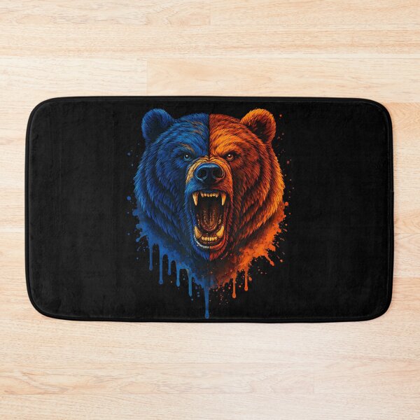 Item preview, Dual Color Roaring Bear Face Powerful Animal Illustration Artwork designed and sold by SuziLope.