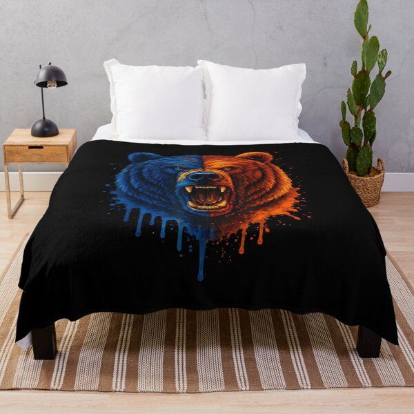 Item preview, Dual Color Roaring Bear Face Powerful Animal Illustration Artwork designed and sold by SuziLope.