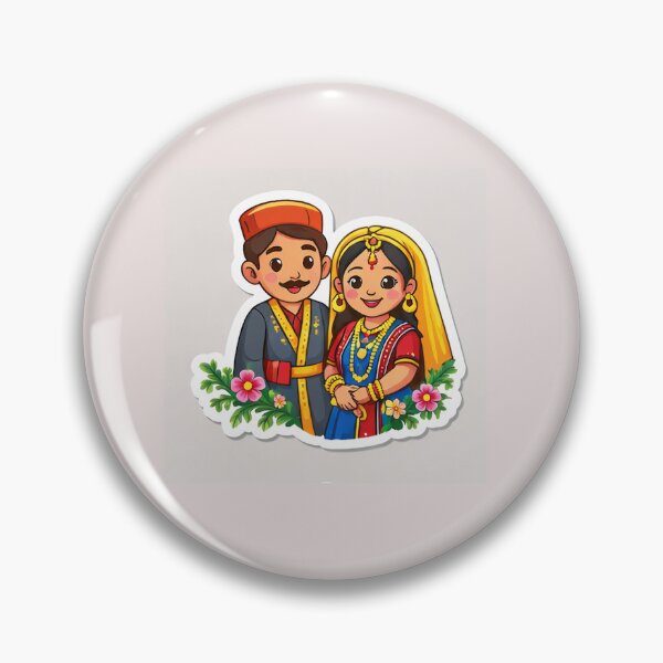 Item preview, Cute Indian Ethnic Couple Digital Sticker designed and sold by SimplyPOP.