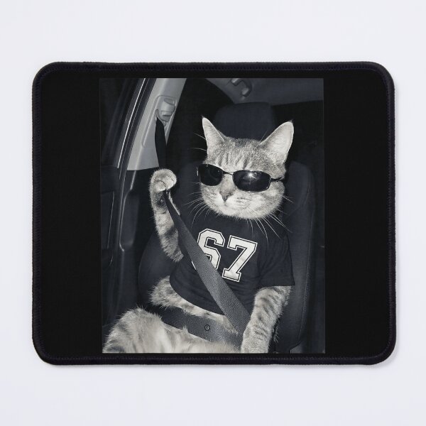 Item preview, Cool Cat Wearing Sunglasses Funny Road Trip Humor Photo Art designed and sold by SuziLope.
