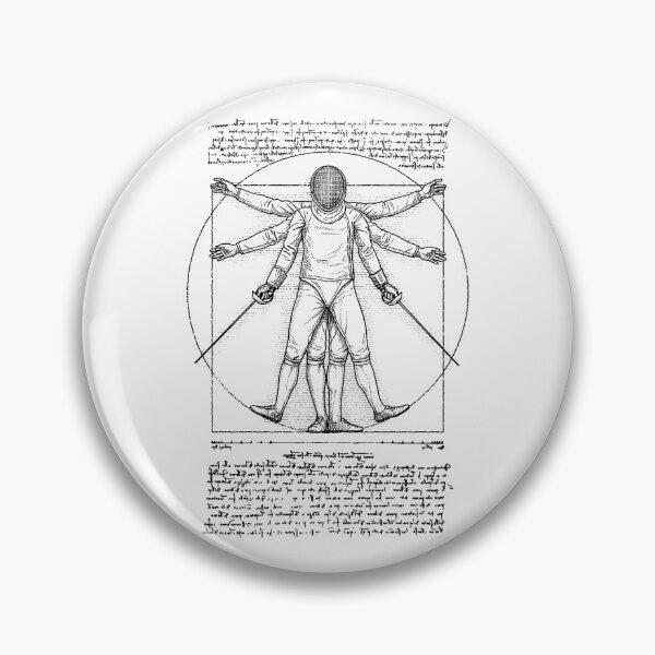 Item preview, Fencing Fencer Funny Vintage Vitruvian Man Leonardo Da Vinci designed and sold by GrandeDuc.