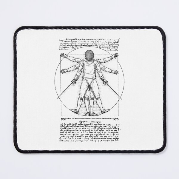 Item preview, Fencing Fencer Funny Vintage Vitruvian Man Leonardo Da Vinci designed and sold by GrandeDuc.