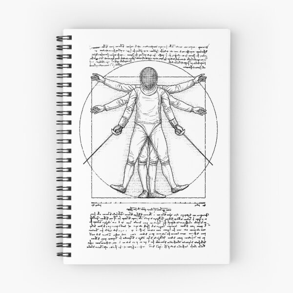 Item preview, Fencing Fencer Funny Vintage Vitruvian Man Leonardo Da Vinci designed and sold by GrandeDuc.