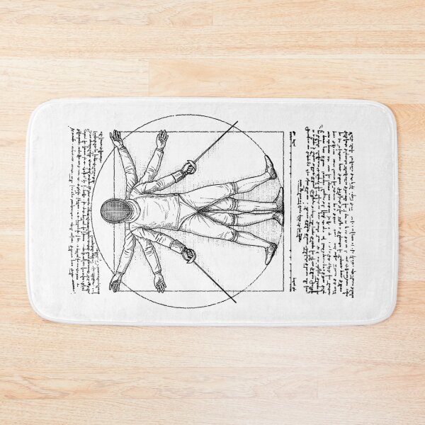Item preview, Fencing Fencer Funny Vintage Vitruvian Man Leonardo Da Vinci designed and sold by GrandeDuc.