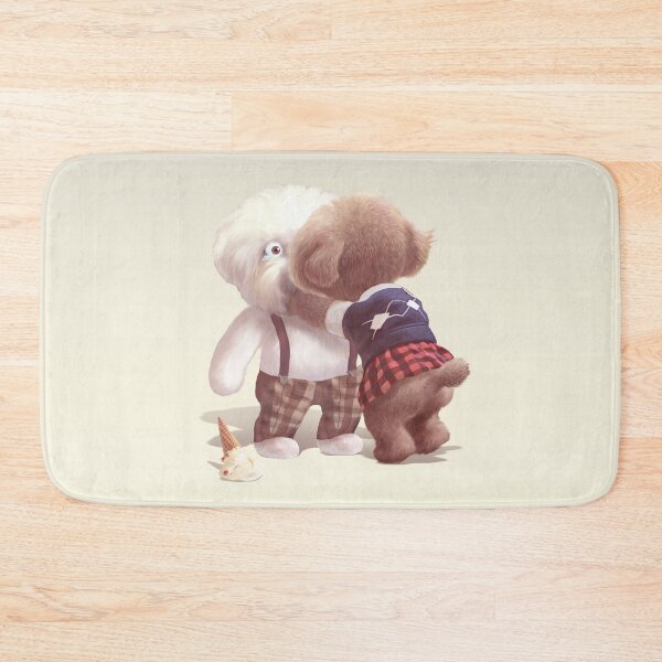 Item preview, Ice Cream Tragedy — Smiling Bichon Hugging Sad Poodle designed and sold by ZKOZKOHI.