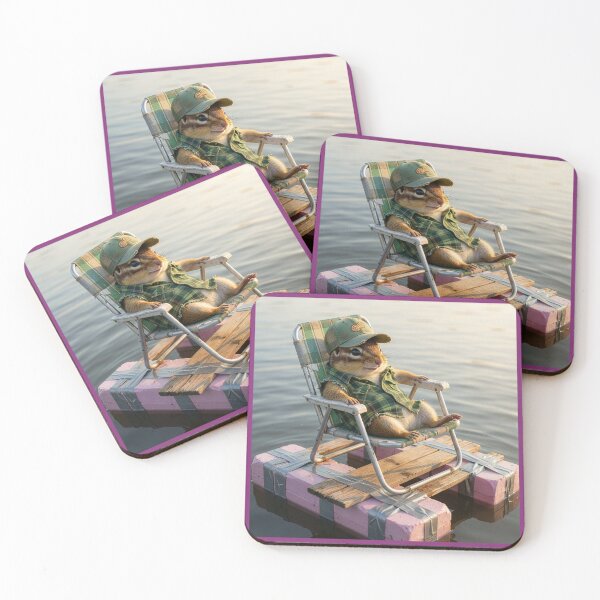 Item preview, Chipmunk Relaxes on His Homemade Pontoon Boat designed and sold by Tridentulus.