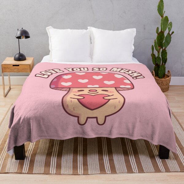 Item preview, Cute Mushroom Hugging Heart Love You So Mush Pun designed and sold by rustydoodle.