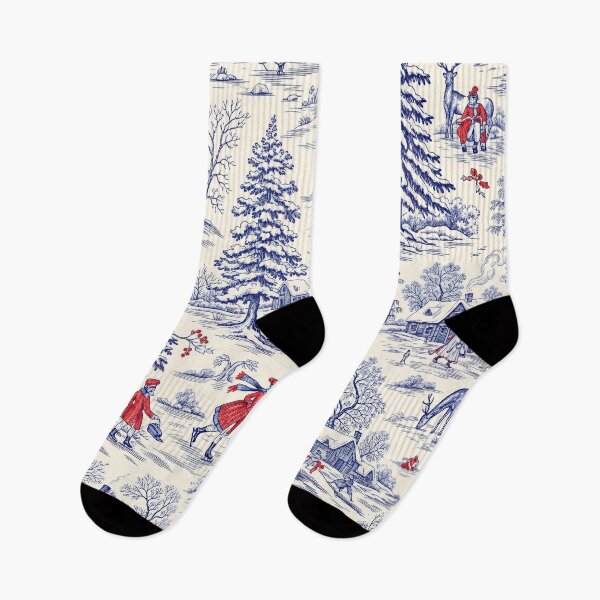 Item preview, Winter Toile Village designed and sold by Kaleidoscope Print.