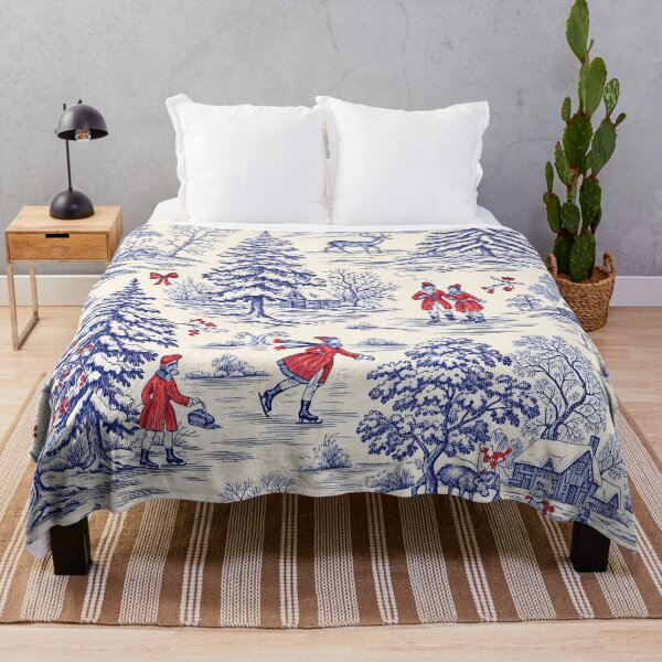 Item preview, Winter Toile Village designed and sold by Kaleidoscope Print.