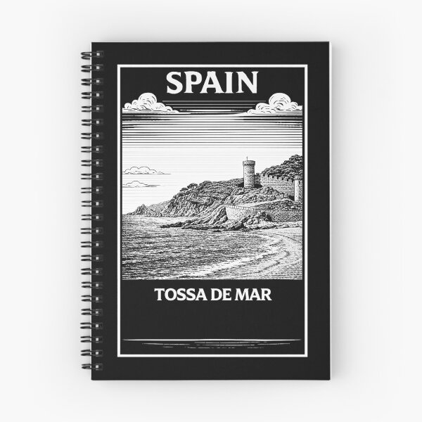 Aperçu de l'œuvre Tossa de Mar Espagne Style Linocut  créée et vendue par Thistle-TShop.