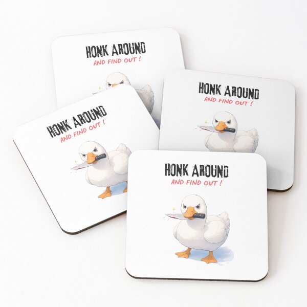 Item preview, Angry Goose with Knife Funny Meme Illustration | Chaotic Goose Art designed and sold by ChubbyGoong.