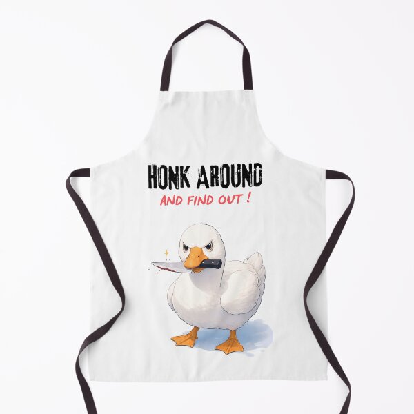 Item preview, Angry Goose with Knife Funny Meme Illustration | Chaotic Goose Art designed and sold by ChubbyGoong.