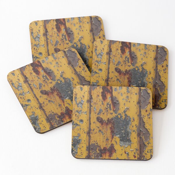 Item preview, Rustic Mustard Yellow Peeling Paint and Rust designed and sold by The Rust Lab.