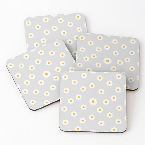 Item preview, White daisies seamless repeating pattern on a gray background designed and sold by Relaxtarot.