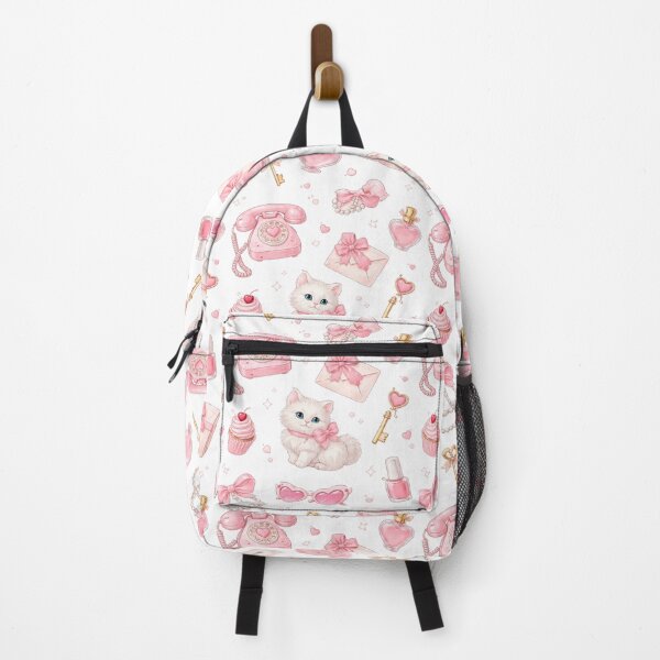Item preview, Cute Pink Kitten Pattern – Kawaii Girly Hearts & Bows Aesthetic Design designed and sold by Bored Duck.