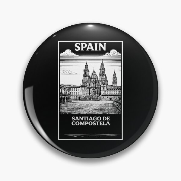 Item preview, Santiago de Compostela Spain Linocut Style  designed and sold by Thistle-TShop.