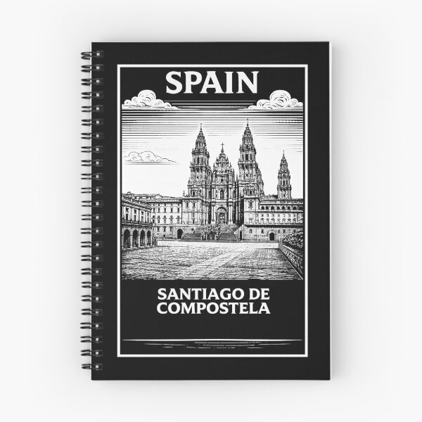 Item preview, Santiago de Compostela Spain Linocut Style  designed and sold by Thistle-TShop.