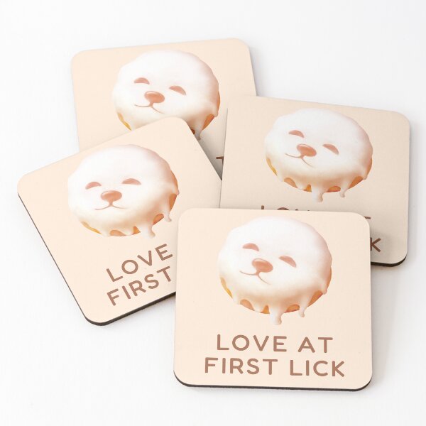Item preview, Love at First Lick – Glazed Donut Smiling Bichon designed and sold by ZKOZKOHI.