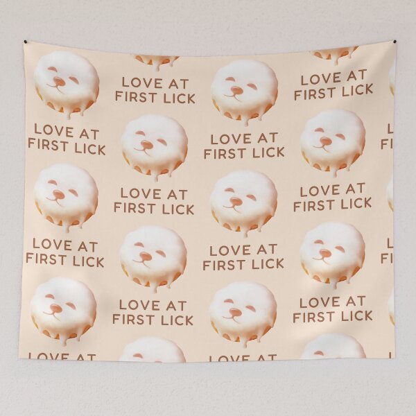Item preview, Love at First Lick – Glazed Donut Smiling Bichon designed and sold by ZKOZKOHI.