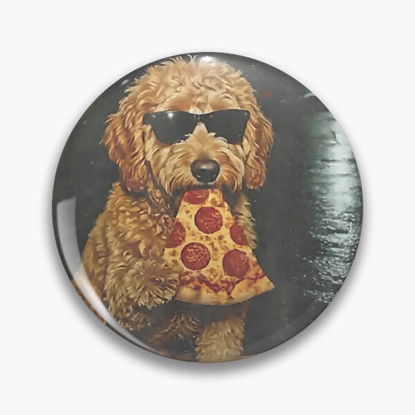 Item preview, Funny Dog Eating Pizza At Night Cool Urban Photo designed and sold by Chaya Reid.