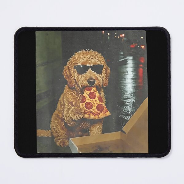 Item preview, Funny Dog Eating Pizza At Night Cool Urban Photo designed and sold by Chaya Reid.