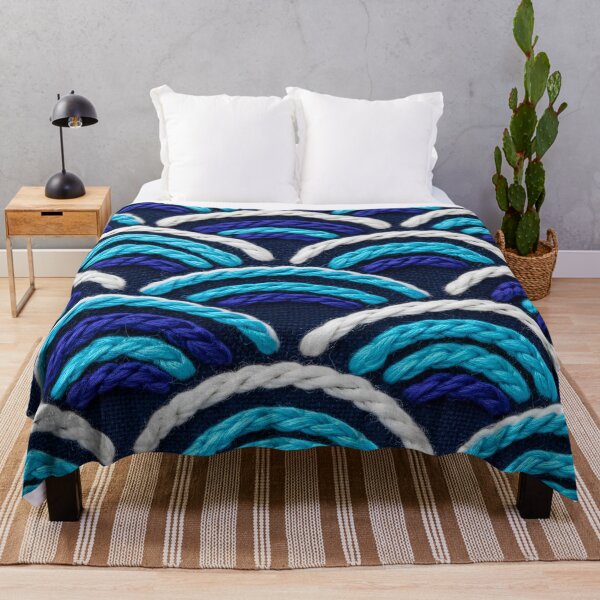 Item preview, Ocean Wave Embroidery Pattern designed and sold by Kaleidoscope Print.