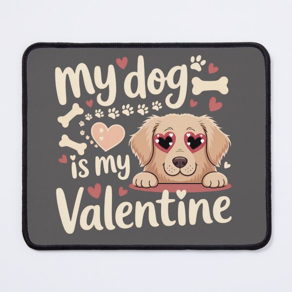 Item preview, My Dog Is My Valentine Funny Pet Single Anti Valentine Typography Humor Shirt designed and sold by GiftsForge.