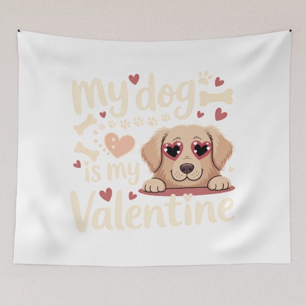 Item preview, My Dog Is My Valentine Funny Pet Single Anti Valentine Typography Humor Shirt designed and sold by GiftsForge.
