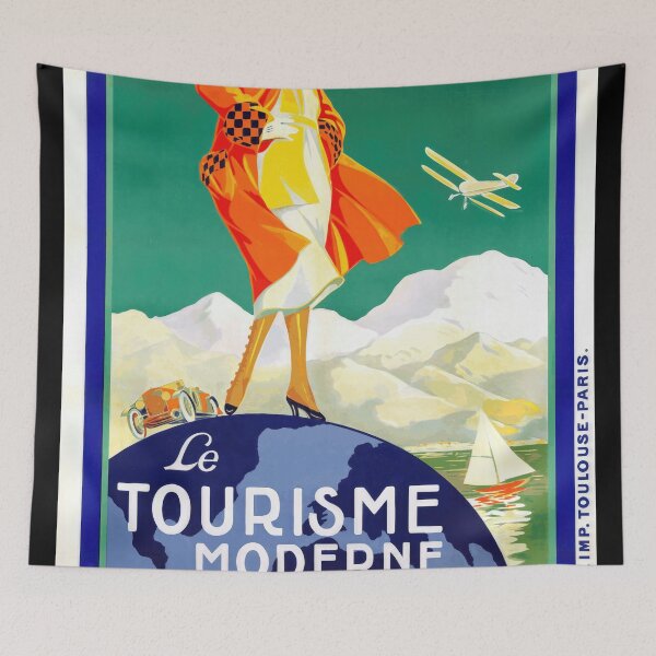 Item preview, Vintage Art Deco Travel Poster | Le Tourisme Moderne Magazine | 1920s Fashion & Modernity | Lafon Design Print designed and sold by artofuniverse.