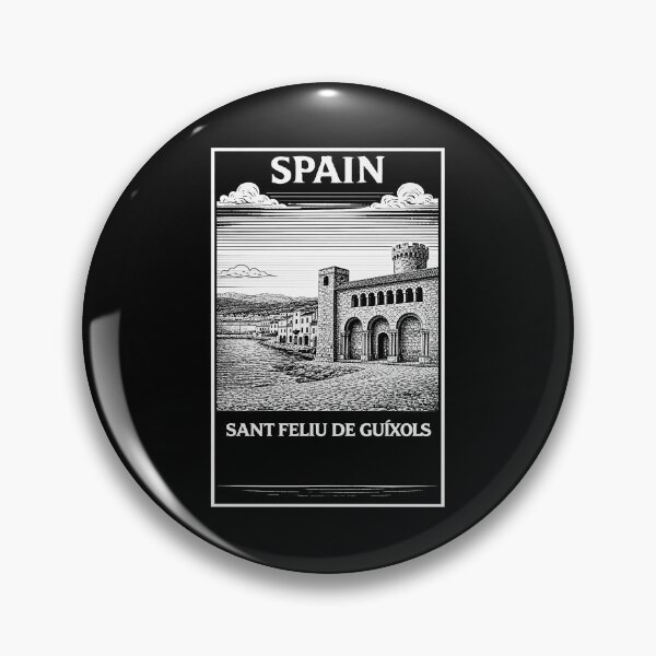 Item preview, Sant Feliu de Guixols Spain Linocut Style  designed and sold by Thistle-TShop.