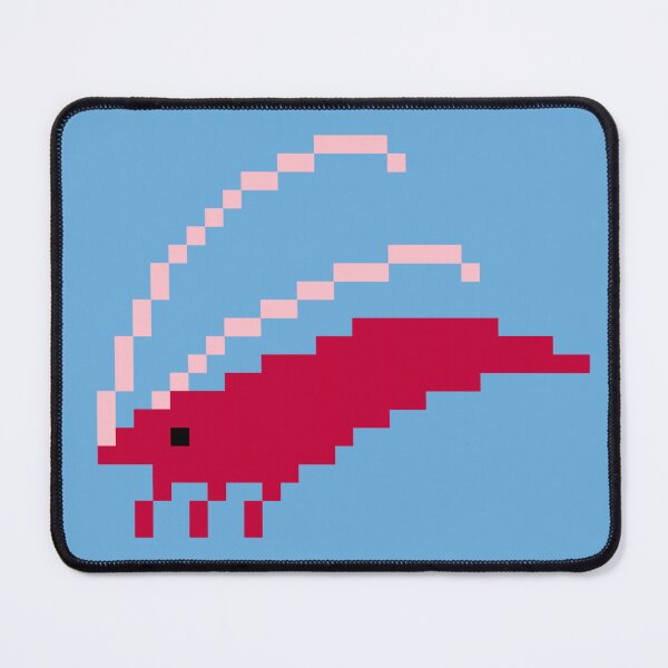 Item preview, Pixel Art Red Shrimp Cute Whiskers designed and sold by Bearmoth Arts.